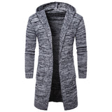 New 2017 Autumn Winter Warm Men's Thicken Cotton Hooded Knitted Cardigan Long Christmas Sweaters For Men Casual Jersey Hombre