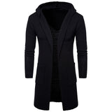 New 2017 Autumn Winter Warm Men's Thicken Cotton Hooded Knitted Cardigan Long Christmas Sweaters For Men Casual Jersey Hombre