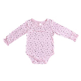 0-24M Fashion Autumn Newborn Infant Kids Baby Girsl O-Neck Long Sleeve Dot Ruffle Romper Outfits Clothes dropship