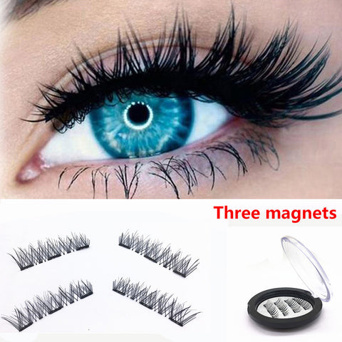 1 Pair False Eyelashes Handmade 3D Magnetic False Eyelashes Natural Eyes Lashes Extension For Women Makeup Tools